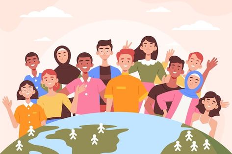 Flat world population day background with planet and people Infographic People, People From Different Cultures, People Background, World Population Day, Population Day, Sick Drawings, Presentation Pictures, Happy Independence Day India, Flat World