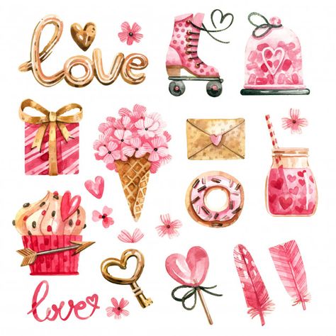 Valentines Watercolor, Valentine's Day Poster, Valentines Illustration, Zestaw Ikon, Valentine Background, Valentines Day Clipart, Heart Hands Drawing, Valentine Clipart, Valentines Day Background