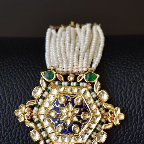 Kairav Jewels by Simran Rathore on Instagram: "Prettiest Customised Blue Meenakari Single Hand Bracelet in 18karat hallmarked Gold💕" Hand Bracelet, Hallmark, Blue, Gold, Instagram