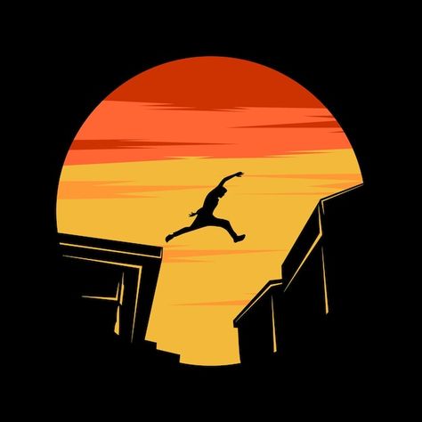 Parkour Illustration, Parkour Drawing, Parkour Silhouette, Parkour Aesthetic, Man Shadow, Trampoline Ideas, Crazy Images, Sport Tattoos, Shadow Silhouette