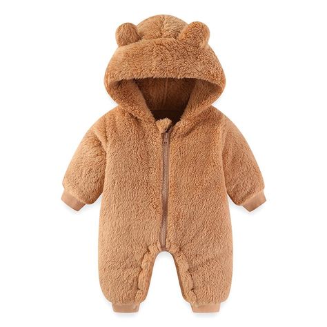 PRICES MAY VARY. Cotton; Polyester Imported Zipper closure Hand Wash Only 【Warm and comfortable fabric】The fabric of the baby bear onesie is soft, delicate, fluffy and warm, providing the perfect layer for cold weather. And it does not shed hair, does not fade, harmless to the baby's delicate skin, providing a more comfortable feeling when wearing. 【Winter Top Choice 】There are 5 different colors of regular and thickened plus one piece baby bear onesie outfit to choose from. The adorable, animal Baby Bear Onesie, Baby Kostüm, Baby Overall, Baby Pattern, Boys Fleece, Sweater Jumpsuit, Style Basic, Fall Fabric, Boys Jacket