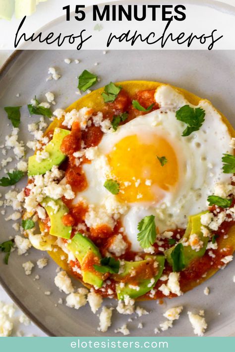 Breakfast Tostada Huevos Rancheros, Eggs Salsa Breakfast, Huevos Rancheros Tostadas, Easy Huevos Rancheros Breakfast, Baked Huevos Rancheros, Eggs Mexican Style, Ranchero Eggs Mexican Breakfast, Egg Rancheros Mexican Breakfast, Huevos Rancheros Recipe Mexican