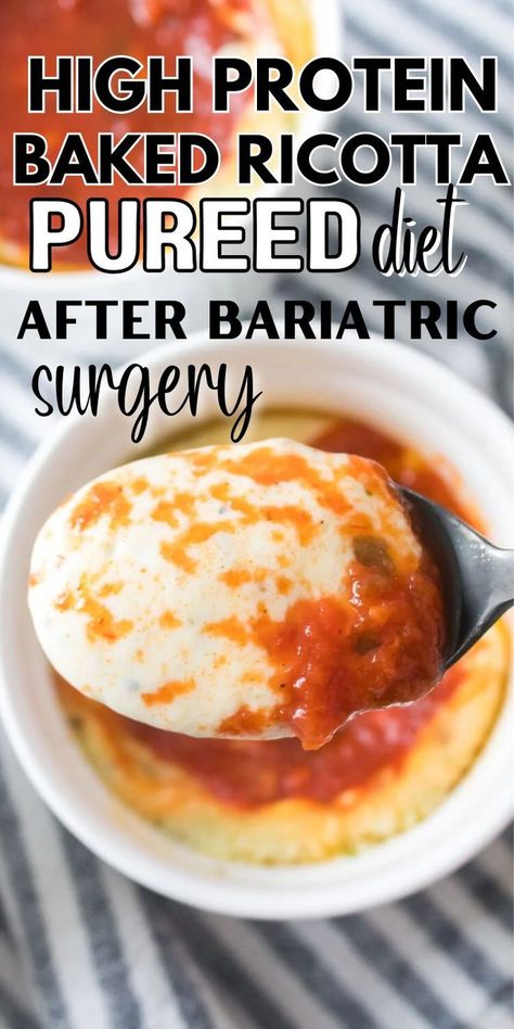 Easy baked ricotta perfect for gastric surgery patients as it's high in proteins and is a good pureed diet after bariatric surgery. It's creamy and delicious making each bite a delight! Gastric Bypass Recipes Pureed, Ricotta Bake, Bariatric Recipes Sleeve Liquid Diet, High Protein Bariatric Recipes, Gastric Surgery, Pureed Diet, Liquid Diet Recipes, Bariatric Recipes Sleeve, Gastric Bypass Recipes