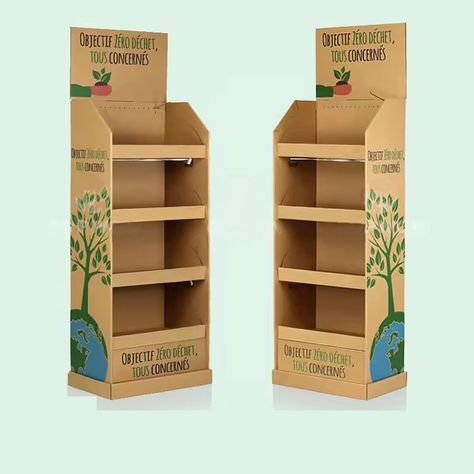 Custom Supermarket Retail Display Stand Kraft Paper Pop up Display Rack shelf Cardboard Display Stand With Hook Pos Display Design Creative, Pop Up Display, Cardboard Display Stand, Cosmetics Display Stand, Pallet Display, Custom Table Top, Tea Display, Shop Stand, Point Of Sale Display