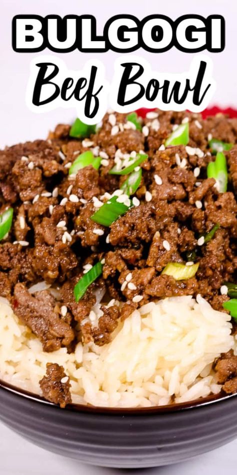 Sides For Beef, Beef Bulgogi Bowl, Ground Beef Bulgogi, Bulgogi Bowl, Beef Bulgogi Recipe, Soy Sauce Marinade, Bulgogi Sauce, Korean Bulgogi, Beef Bowl