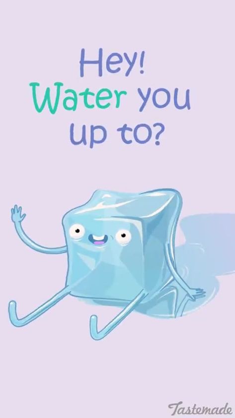 Funny Pun: Hey Water You Up to? Humor - Punny Water Puns, Punny Jokes, Punny Puns, Punny Cards, Funny Food Puns, Love Puns, Corny Jokes, Cute Puns, Food Puns