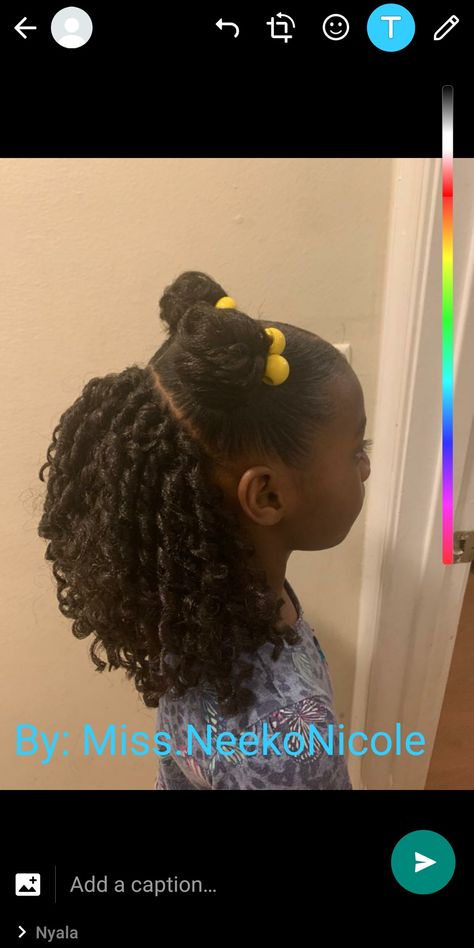 Kid Half Up Half Down Hairstyles Black, Half Up Half Down Hair Toddler, Half Up Half Down Crochet Hairstyles, 2 Buns Hairstyle, Crochet Curls, Down Hairstyle, Crochet Hairstyles, Kid Hairstyles, Toddler Hairstyles