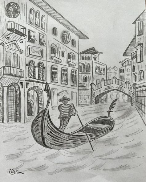 Drawing pencil sketch London Pencil Drawing, Italy Pencil Drawing, Colosseum Drawing Sketch, Venice Sketch Drawings, Drawing Ideas Italy, Italy Drawing Sketch, Gondola Drawing, Drawings Of Italy, Venice Italy Drawing