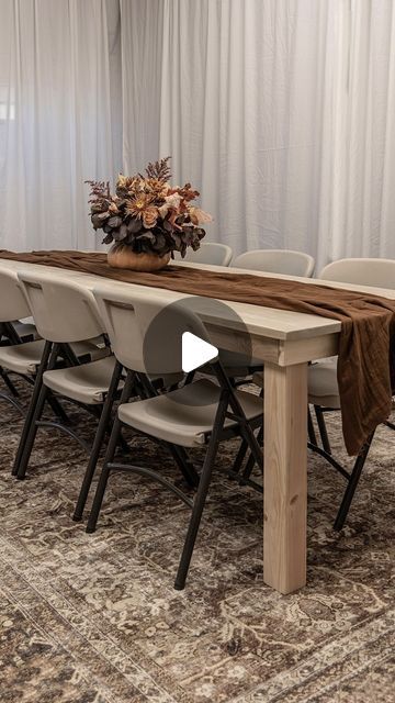 Erin Gerlach | Hamilton Park Home on Instagram: "Why settle for a plastic folding table when you could make this wooden folding table? With hosting season upon us, now is the time to think about extra seating. This DIY folding table would be the perfect addition to any holiday gathering." Diy Folding Farmhouse Table, Decorating Folding Tables For Party, Diy Wood Folding Table, Diy Foldable Table, Folding Table Makeover, Diy Folding Table, Wooden Folding Table, Plastic Folding Table, Wood Folding Table