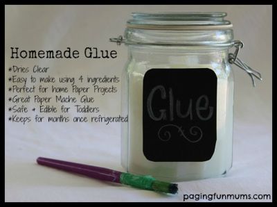 Homemade Glue Home Made Glue, Homemade Glue, Paper Mache Recipe, Diy Glue, Paper Mache Projects, Diy Bricolage, Homemade Crafts, Paper Projects, 4 Ingredients