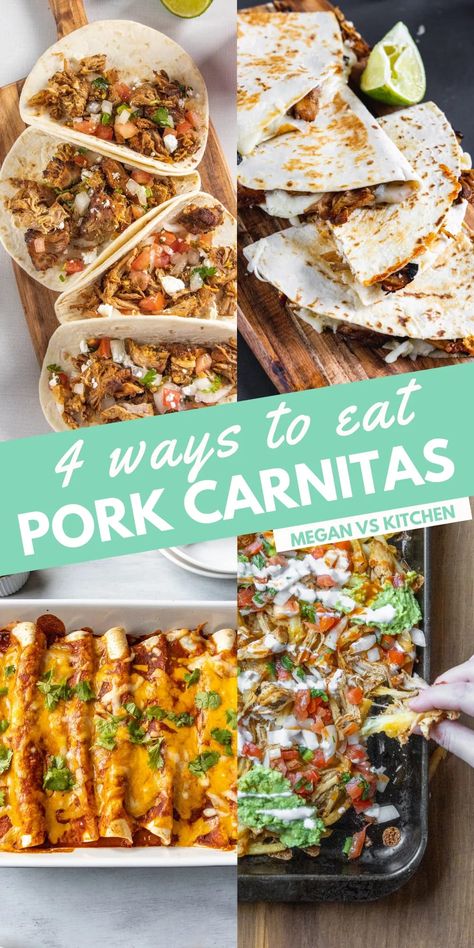 Meals With Carnitas, What To Do With Leftover Carnitas, Leftover Carnitas What To Do With, Pork Carnitas Meal Ideas, How To Eat Carnitas, What To Do With Carnitas Meat, Carnitas With Leftover Pulled Pork, Pork Carnitas Leftover Ideas, How To Serve Carnitas