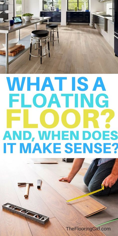 What is a floating floor and when does it make sense to install a floating floor? Laminate, Vinyl and engineered hardwood floating floors. TheFlooringGirl.com #floating #floor Dark Floor Living Room, Laminate Flooring On Stairs, Floor Laminate, Best Wood Flooring, Modern Wood Floors, Floating Floors, Living Room Hardwood Floors, Laminate Flooring Colors, Wood Floor Texture