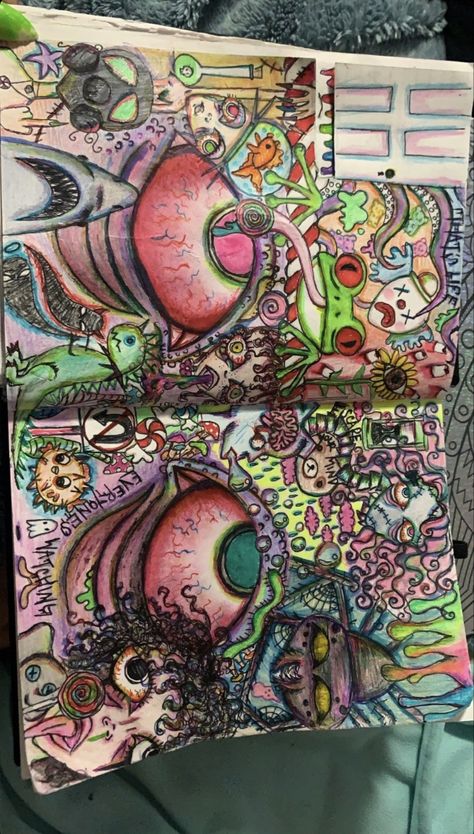 Mehlanie Cluttered Sketchbook, Messy Sketchbook, Sketchbook Aesthetic, Goth Wallpaper, Graffiti Style Art, Sketchbook Pages, Maximalism, Cool Sketches, Sketchbook Inspiration