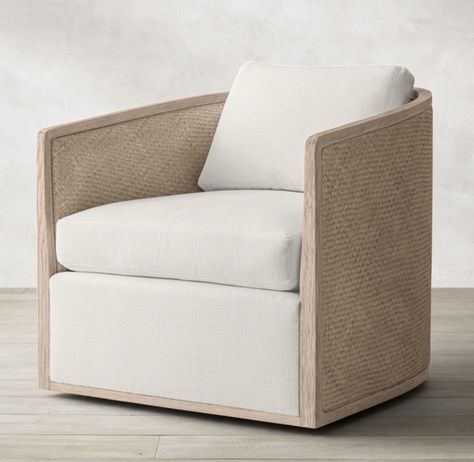 Dixon Rattan Swivel Chair Victoria Living Room, Rh Living Room, Rh Restoration Hardware, Chair Restoration, Beach House Rug, Outdoor Swivel Chair, Room Products, Rh Rugs, Palm Spring