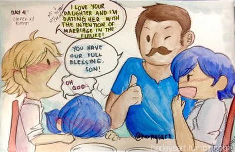 Meeting the Parents | Miraculous Ladybug | Know Your Meme Meeting The Parents, Mlb Fan Art, Adrian And Marinette, Chibi Sketch, The Last Avatar, Miraculous Ladybug Fanfiction, Marinette And Adrien, Imagine If, Miraculous Ladybug Fan Art