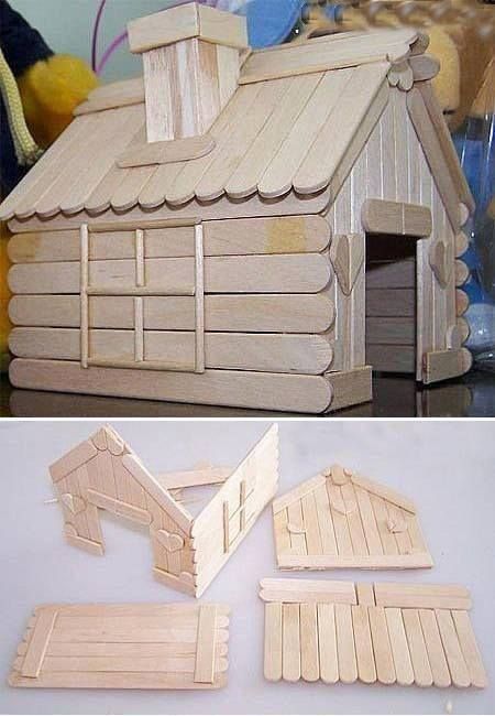 Pop Stick Craft, Popsicle House, Pet Enclosures, Popsicle Stick Crafts House, Popsicle Stick Houses, Hamster Diy, Supraviețuire Camping, Diy Popsicle Stick Crafts, Sticks Furniture