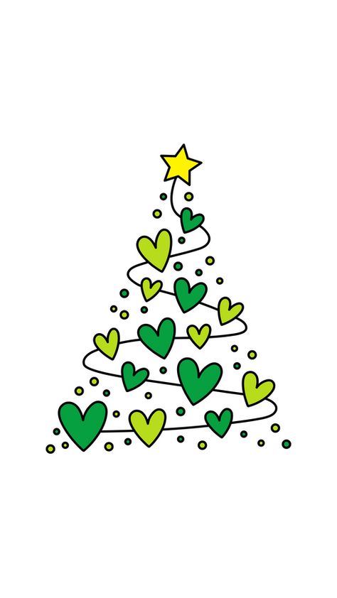 We are sure you haven't seen a Christmas tree like the one in our VSCO Girl Christmas Tree from Green Hearts Sticker anywhere. This Christmas tree is made of love, literally. Our devotion, of course,... Christmas Tree Drawing Aesthetic, Girl Christmas Tree, Unusual Christmas Trees, Easy Christmas Drawings, Christmas Tree Drawing, Christmas Drawings, Green Hearts, Christmas Money, Heart Drawing