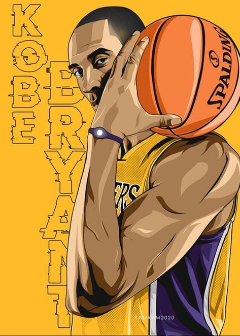 Kobe Bryant Art Illustration, Kobe Bryant Drawing Easy, Kobe Illustration, Kobe Brynt, Kobe Bryant Cartoon, Kobe Bryant Illustration, Kobe Painting, Kobe Art, Kobe Bryant Art