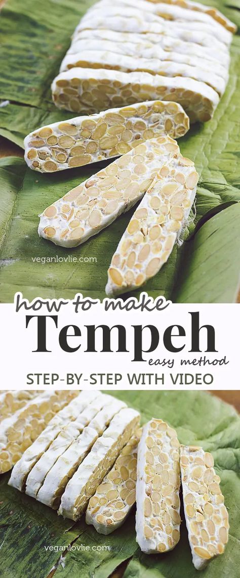 How to Make Tempeh - Easy Method - Veganlovlie How To Make Tempeh Homemade, Homemade Tempeh, How To Make Tempeh, How To Cook Tempeh, Tempeh Recipes, Vegan Meat, Seitan, Tofu Recipes, Tempeh