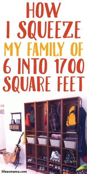 How I Squeeze My Family Of 6 Into 1700 Square Feet Big Family Organization, Large Family Organization, Large Families Living, Kids Garage, Small House Living, Family Of 6, Space Storage, Family Of 5, Small Space Storage