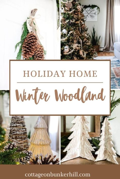 How To Create A Winter Woodland Themed Christmas Woodland Themed Christmas, Woodland Christmas Theme, Themed Living Room, Woodland Christmas Decor, Woodland Christmas Tree, Christmas Entry, Bunker Hill, Winter Woodland, Woodland Decor