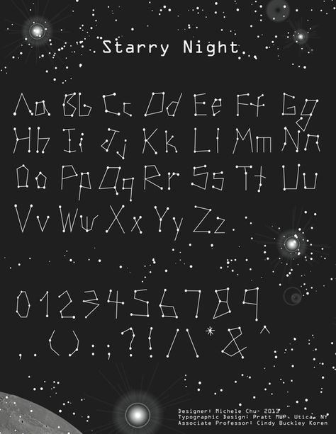 Star Lettering Fonts, Outer Space Fonts Alphabet, Celestial Font Alphabet, Constellation Letters, Celestial Font, Star Alphabet, Star Letters, Star Font, Cute Fonts Alphabet