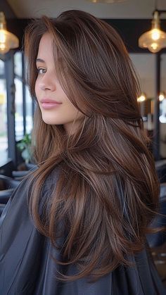 Soft Layers Long Hair Face Framing, Long Brown Hair Updo, Long Hair Soft Layers, French Long Hair, Fade Photography, Blonde Fade, Haircuts For Long Hair With Layers, Brown Hair Looks, Extra Long Hair