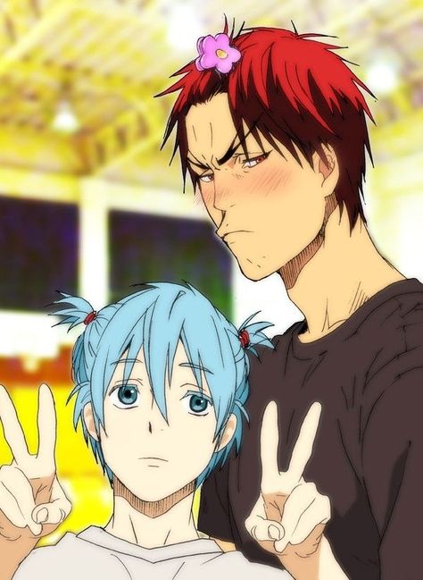 Tetsuya Kuroko, Kagami Kuroko, Kurokos Basketball, Kuroko No Basket Characters, Basketball Anime, Basket Anime, Juicy Peach, Kagami Taiga, Kuroko Tetsuya