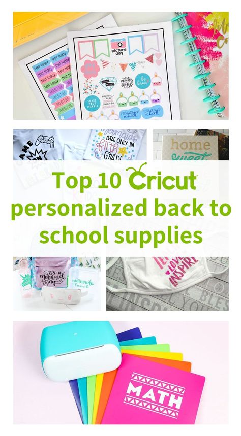 Cricut School Supplies, Back To School Cricut Ideas, Personalized School Supplies Labels, Cricut Personalized, School Name Labels, Kids Name Labels, Personalized School Supplies, School Suplies, Kids School Supplies