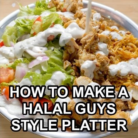 LONDON FOODEE • Lockdown Food on Instagram: “HOW TO MAKE A HALAL GUYS STYLE PLATTER 😜🥙 This is a simplified (& upgraded) recipe that barely requires any cooking, just some store…” Halal Guys, Guys Style, Store Cupboard, Tabasco Sauce, Halal Recipes, Red Sauce, Flank Steak, Coriander Powder, Beef Steak