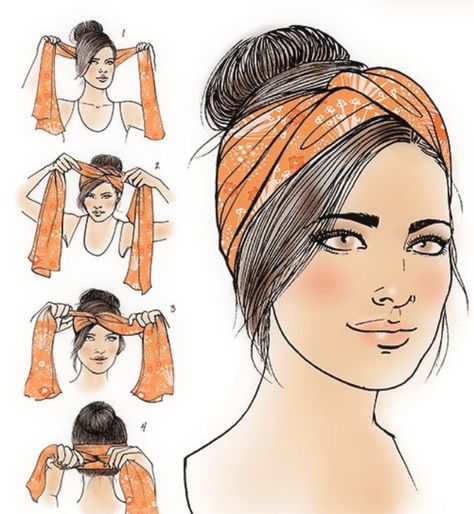 Latina Magazine, Hair Scarf Styles, Peinados Fáciles Para Cabello Corto, Penteado Cabelo Curto, Bandana Hairstyles, Crochet Hair Styles, Hair Dos, Headband Hairstyles, Scarf Hairstyles