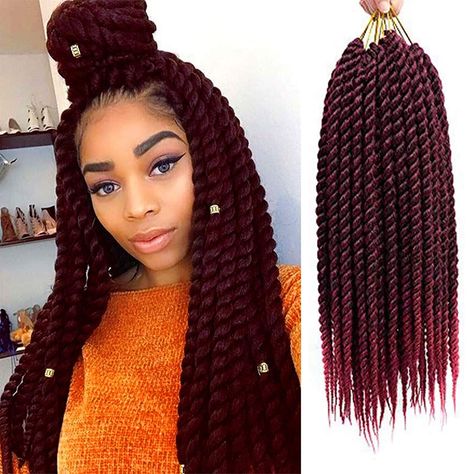 PRICES MAY VARY. 1.Material:Synthetic Low Temperature Fiber,Senegalese Twist Crochet Braids Braiding Hair extensions,Crochet Braids hair 2.Features: Smooth Wavy,Soft,Natural Shining,Light Weight,No smell and Easy To Install 3.Length:18 Inch Weight:70g/Pack Color:1B/BG 4.Package:12 Stands/Pack ,6 Packs/Lot . Uauslly 6 Packs can make a head 1. Material: The havana twist crochet hair is made of high quality synthetic high temperature fiber, it is large senegalese twist crochet braids style, mambo b Havana Twist Crochet, Havana Twist Hairstyles, Senegalese Twist Crochet Braids, Crochet Braiding Hair, Havana Twist, Crochet Braid Styles, Shining Light, Senegalese Twist, Crochet Braids Hairstyles