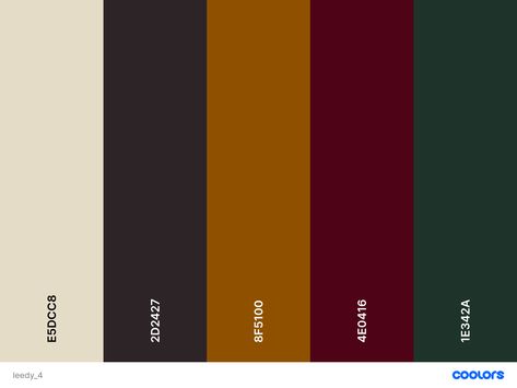 burgundy red, sienna brown, forest green, nearly black, cream tan Color Palette Teal, Maroon Color Palette, Earth Tones Palette, Burgundy Colour Palette, Tone Color Palette, Teal Color Palette, Bedroom Looks, Earth Tone Color Palette, Gold Color Palette