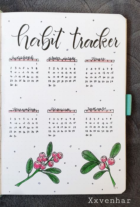 July Bullet Journal Habit Tracker, Winter Habit Tracker, December Habit Tracker, Bujo Trackers, December Bujo, November Bujo, December Bullet Journal, Bullet Journal Set Up, Habit Tracker Bullet Journal