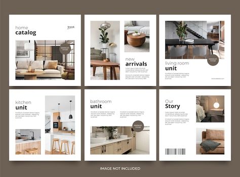 Premium Vector | Home catalog social media instagram post banner template Home Interior Catalog, Interior Presentation, Interior Design Instagram, Interior Design Presentation, Luxury Branding Design, Furniture Catalog, Home Catalogue, Catalog Design, Canva Design