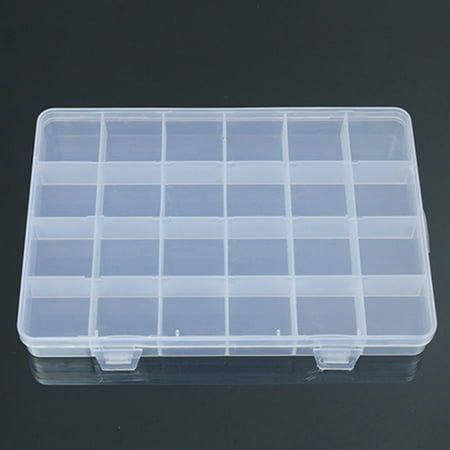 "Description: 24 compartments and buckles design, this storage box is large capacity and convenient for you to use. Featuring wide application, this storage box can be used to storage pills, keys, fishing hooks, anklets, earrings, bracelets, necklaces, etc. Made of food grade pp material, this storage box is eco-friendly and durable. The length of the storage box is 19.2cm, the width is 13.2cm and the height is 2.3cm. It is suitable for home, school, travel, hotel, office and other occasions. It Diy Storage Containers, Craft Organization Diy, Clear Plastic Storage Containers, Craft Organizer, Stackable Bins, Clear Plastic Containers, Bead Storage, Plastic Container Storage, Plastic Organizer