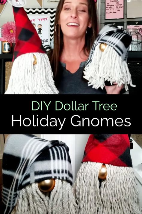 How To Make Gnomes-Dollar Tree Tutorials & Pictures - Clever DIY Ideas Dollar Tree Gnomes, Diy Christmas Gnomes, Make Gnomes, Tree Gnomes, Fundraising Crafts, Biker Gnomes, Gnome Ideas, Gnome Crafts, Dollar Store Christmas Crafts