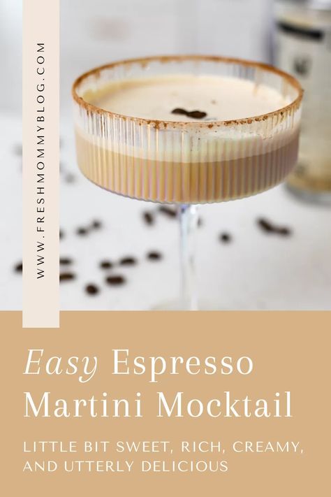 Non-stop party in a glass – my Espresso Martini Mocktail is a little bit sweet, rich, creamy, and utterly delicious! Shaken, not stirred! Espresso Mocktail Recipe, Mocktail Espresso Martini, Espresso Martini Mocktail, Non Alcoholic Espresso Martini, Sweet Espresso Martini, Virgin Espresso Martini, Espresso Martini Mocktail Recipe, Martini Mocktail Recipe, Creamy Espresso Martini Recipe