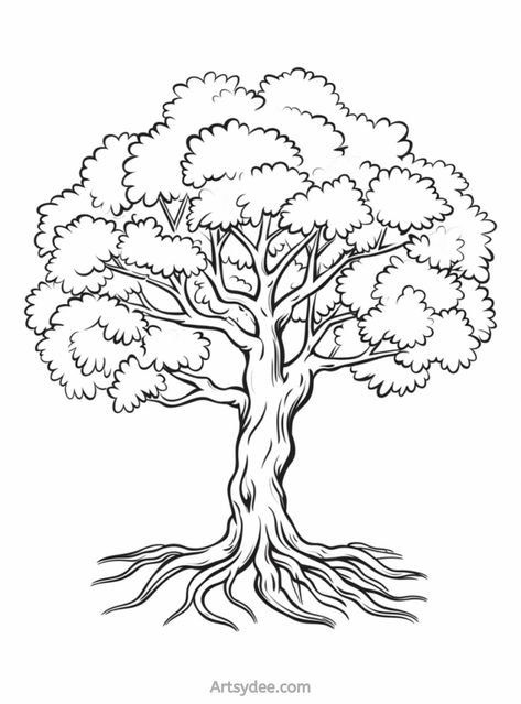 20+ Outline Drawing Ideas & How To Create Your Own - Artsydee | Drawing, Painting, Craft & Creativity Drawing Trees Simple, Tree Ideas Drawing, Drawing For Class 3, Aesthetic Tree Drawing, Flower Tree Drawing, Outline Drawing Ideas, Tree Outline Drawing, Drawing Of A Garden, How To Draw A Tree