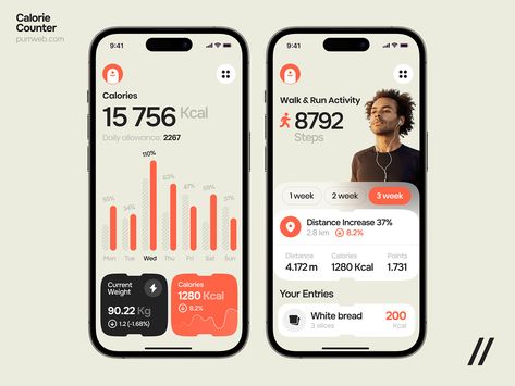 Calorie Counter Mobile iOS App designed by Purrweb Agency for Purrweb UI/UX Agency. Connect with them on Dribbble; the global community for designers and creative professionals. Calorie Tracker App, Figma Animation, Calorie Counter App, Counter App, Motion App, Ux App Design, Ios App Design, Calorie Tracker, Diy Sneakers
