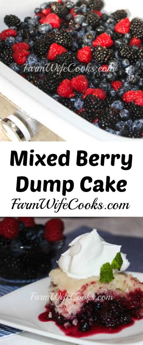 Casserole Crock Pot Dump Cake with Mixed Berries #Cake #Casserole #CrockPotRecipes Mixed Berry Dump Cake, Crock Pot Dump Cake, Berry Dump Cake, Crock Pot Dump, Dump Desserts, Berry Bread, Berries Cake, Mix Berry, Easy Dump Cake Recipe