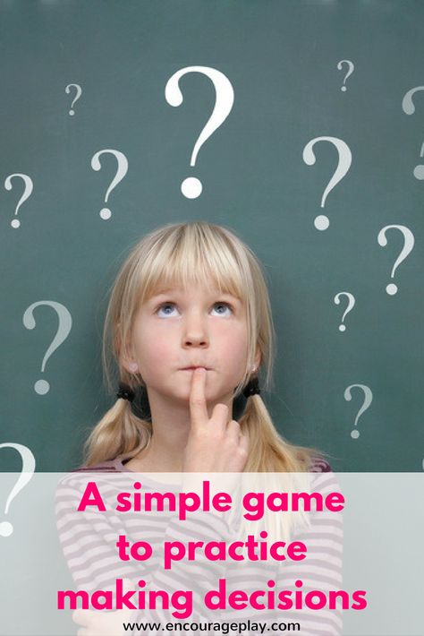 A Simple and Fun Game to Practice Making Decisions  http://www.encourageplay.com/blog/a-simple-and-fun-game-to-practice-making-decisions  We love to play this game at dinner, it's so much fun! Social Skills Group Activities, Decision Making Activities, Asd Resources, Choices Game, Social Skills Groups, Social Skills Activities, Social Thinking, Making Decisions, Decision Making Skills