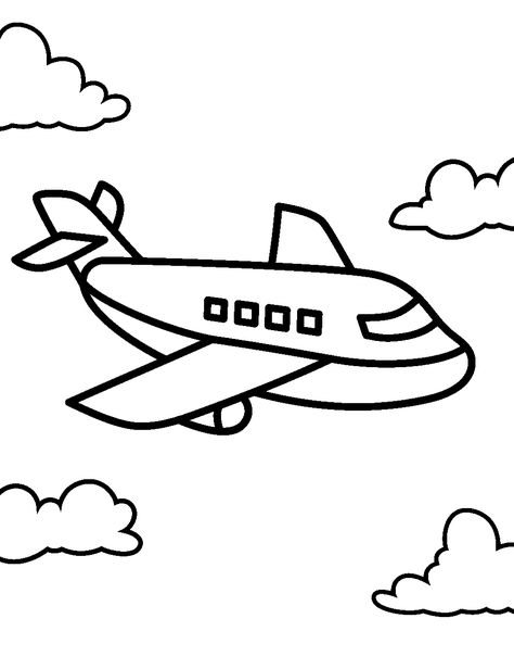 Aeroplane Flying, Airplane Coloring Pages, Small Airplanes, Plane And Pilot, Luxury Private Jets, Coloring Pages Free Printable, Cloud Shapes, Kids Corner, Cloudy Day