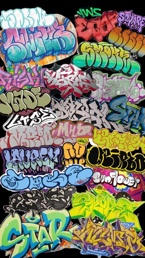 graffi shuffle #graffiti #art #streetart Graffiti Color Palette, Graphitis Street Art, Graffiti Highlights, Throw Ups Graffiti, 80s Graffiti, Random Graffiti, Rainbow Graffiti, 90s Graffiti, Grunge Designs