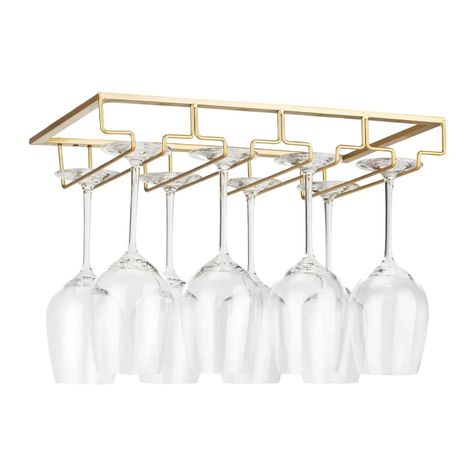 19 Wine Glass Storage and Organization Solutions | Epicurious Hanging Wine Glasses, Wine Glass Hanger, Hanging Wine Glass Rack, Glasses Storage, Stemware Rack, Hanger Storage, Wine Glass Rack, Glas Art, Glass Rack