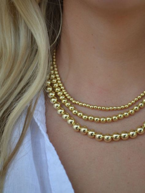 You can't get just one of the Gold Ball and Chain Necklace! Style them as pictured and grab all three sizes ✨ Ball And Chain, Gold Necklace Designs, The Gold, Necklace Designs, Chain Necklace, Gold Necklace, Necklaces, Collar, Chain