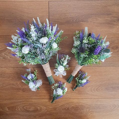 Wildflowers Bridal Bouquet-lavender and Ranunculus Handtied - Etsy Lavender And Wildflower Bouquet, Diy Wedding Bouquet Wildflowers, Fireweed Bouquet, Lavender And Eucalyptus Bouquet, Scottish Wedding Flowers, Lavender And Eucalyptus Wedding, Scottish Wedding Ideas, Wedding Flowers Lavender, Lavender Themed Wedding