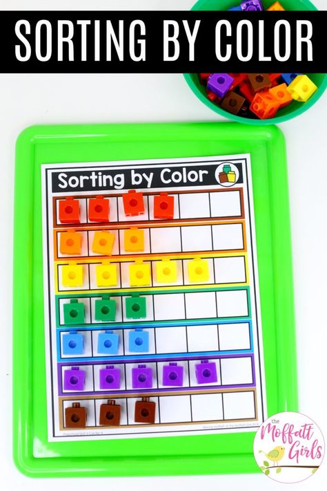 Sorting By Color Preschool, Identifying Colors Preschool, Teacher Pay Teachers Freebies Preschool, Color Centers For Preschool, Colour Sorting Activities Preschool, Colours Kindergarten, Play Based Learning Preschool, Sorting Kindergarten, Color Sorting Preschool