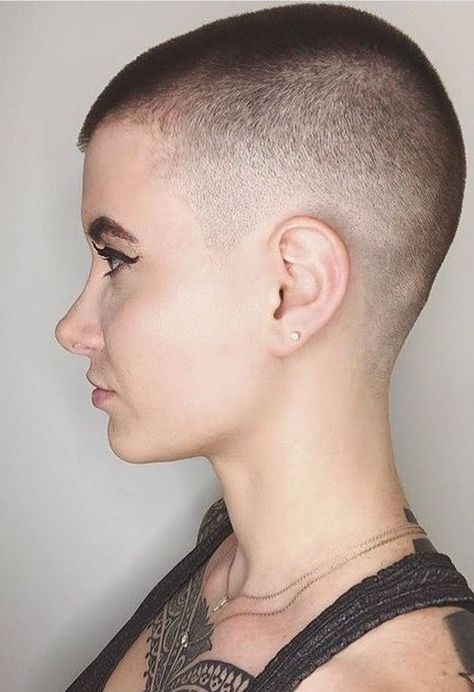 Buzzcut Fade Women, Fade Buzzcut Woman, Crew Cut Women, Bald Fade Women, Buzzcut Fade, Short Buzzed Hair, Buzz Cut Styles, Buzzed Hair Women, Tapered Twa