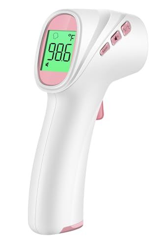 No-Touch Forehead Thermometer, Infrared Digital Thermometer for Adults, Kids & Babies, LCD Backlight Display, Fever Alarm and 1s Instant Reading - Pink Check more at https://hibukvita.com/shop/medical-and-health-devices/thermometers/no-touch-forehead-thermometer-infrared-digital-thermometer-for-adults-kids-babies-lcd-backlight-display-fever-alarm-and-1s-instant-reading-pink/ Thermometer Aesthetic, Health Device, Forehead Thermometer, Digital Thermometer, Beauty Products, Medical, Reading, Health